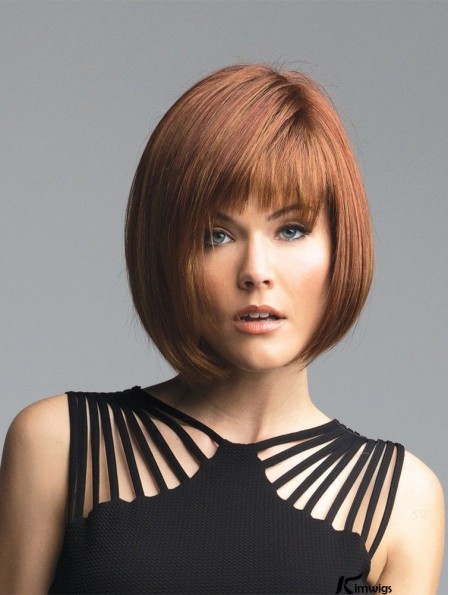 10 inch Chin Length Auburn Straight Fashionable Bob Wigs