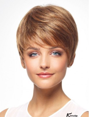 Auburn 8 inch Boycuts Cheapest Capless Synthetic Wigs