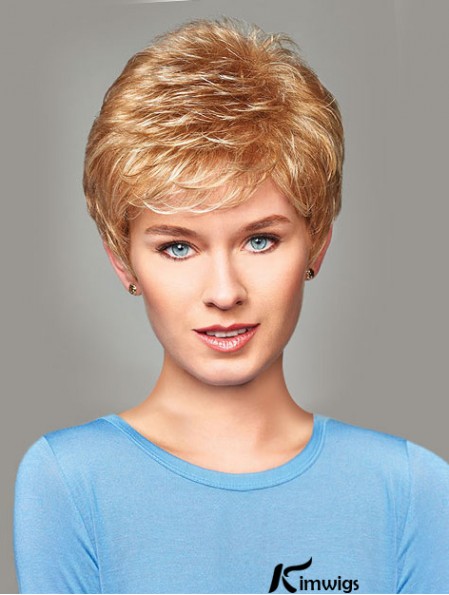Buy Synthetic With Capless Short Length Blonde Color