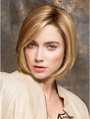 Chin Length Blonde No-Fuss 10 inch Straight Bob Wigs