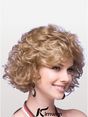 Synthetic Cheap Wigs With Capless Layered Cuts Chin Length Blonde Color