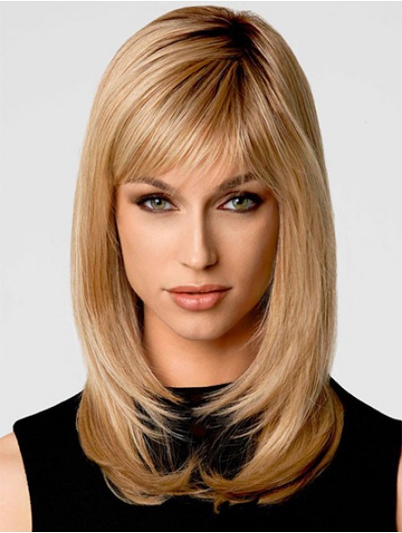 Heat Friendly Synthetic Wigs With Capless Blonde Color Wavy Style