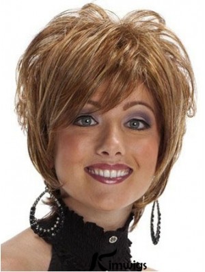 Short Layered Wavy Brown High Quality Synthetic Wigs