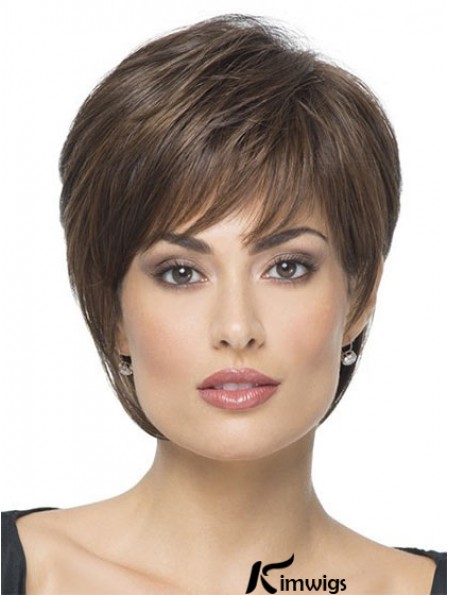 Short Boycuts Straight Brown Hairstyles Synthetic Wigs