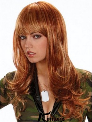 Synthetic Hair Color UK With Bangs Wavy Style Long Length