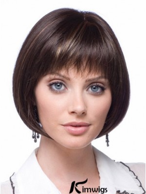 Lace Front Short Straight Brown Flexibility Bob Wigs