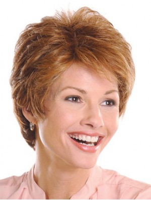 Top 5 inch Wavy Brown Layered Short Wigs