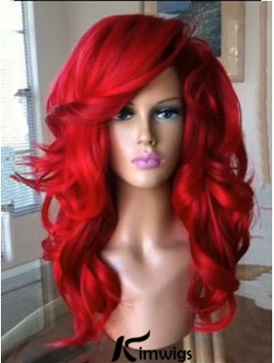 Capless Wavy 18 inch With Bangs Quality Synthetic Red Wig UK