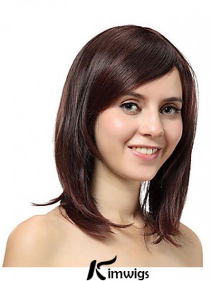 Shoulder Length Layered Straight Auburn Cheap Synthetic Wigs