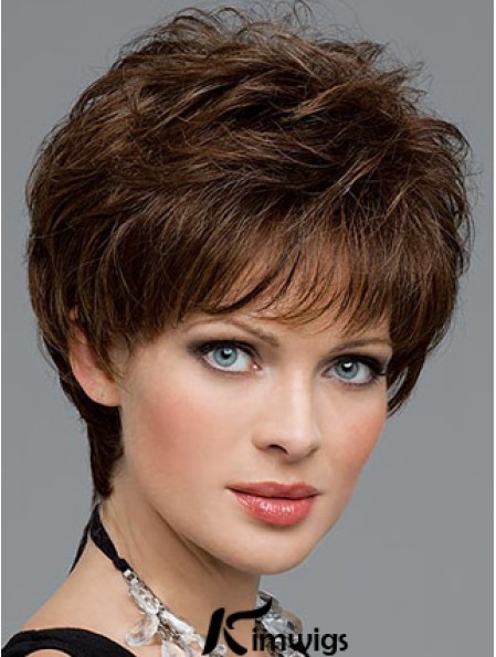 Cutting A Synthetic Wig Boycuts Cropped Length Brown Color