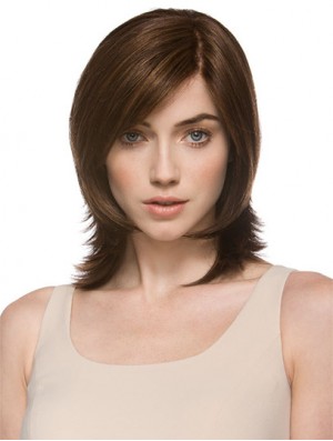 Modern Auburn Shoulder Length Layered Wavy Glueless Lace Front Wigs