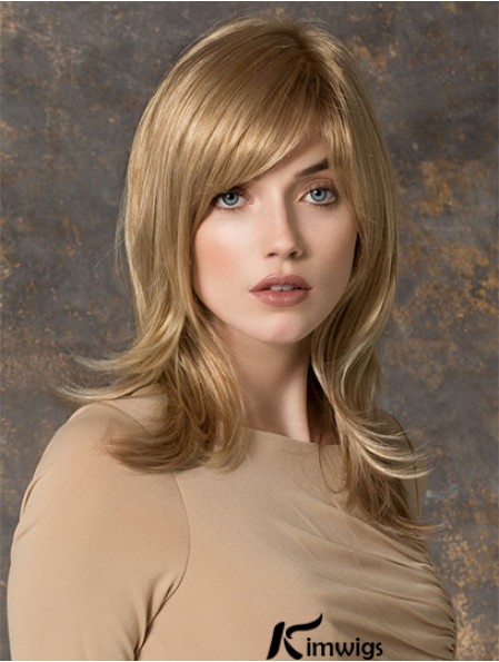 Brown Shoulder Length Straight Layered 16 inch Trendy Medium Wigs