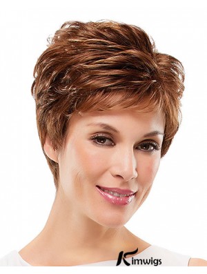 Curly Layered Short Suitable Auburn Synthetic Wigs