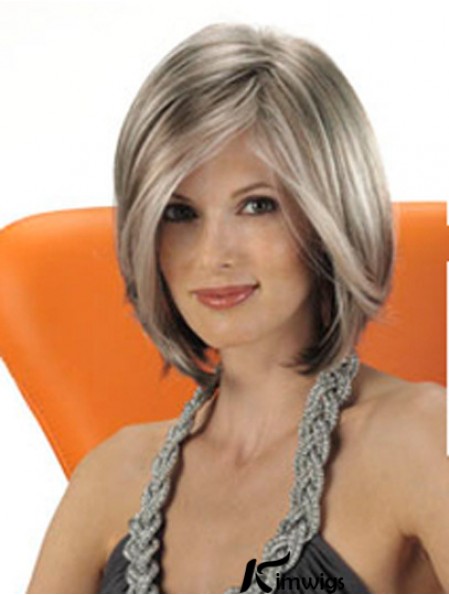 Chin Length Straight Layered 11 inch Flexibility Medium Wigs