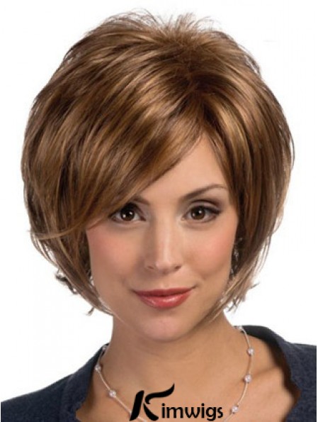 Lace Front Chin Length Straight Brown Modern Bob Wigs