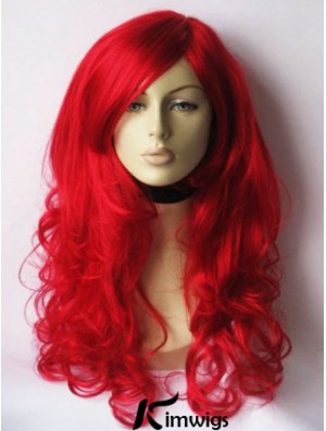 Wavy With Bangs Lace Front Gorgeous 22 inch Red Long Wigs