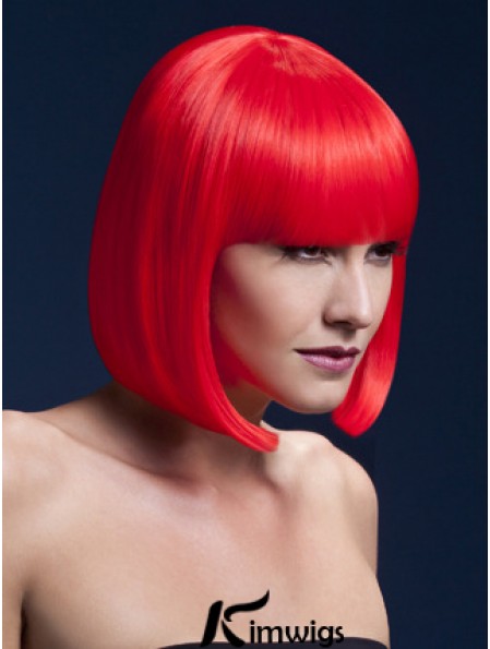 Affordable 12 inch Straight Red Bobs Short Wigs