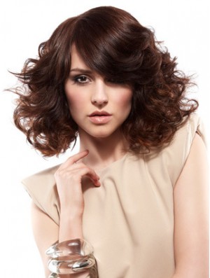 Curly Layered Shoulder Length Auburn Gorgeous Lace Front Wigs