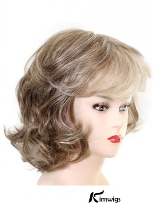 Chin Length Layered Wavy Soft Synthetic Wigs
