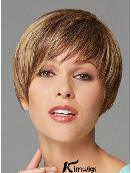 Cropped Boycuts Straight Blonde Designed Synthetic Wigs