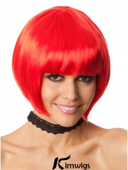 Amazing 10 inch Straight Red Bobs Short Wigs