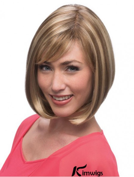 Chin Length Blonde Stylish 12 inch Straight Bob Wigs