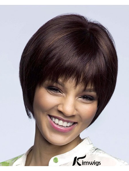 Straight Chin Length Auburn 8 inch Lace Front High Quality Bob Wigs