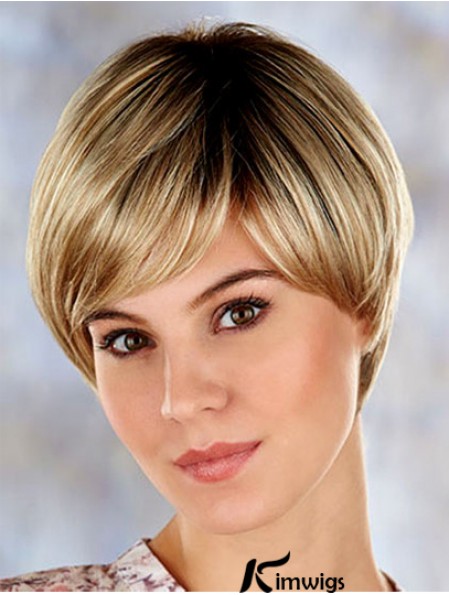 Sassy 7 inch Straight Blonde Layered Short Wigs