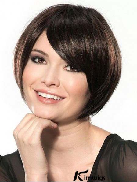 Straight Chin Length Black 10 inch Lace Front Great Bob Wigs
