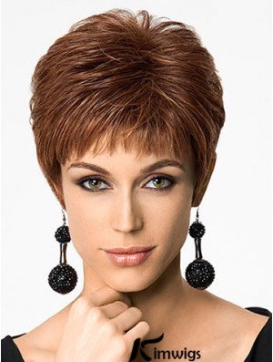 Discount 6 inch Straight Auburn Boycuts Short Wigs