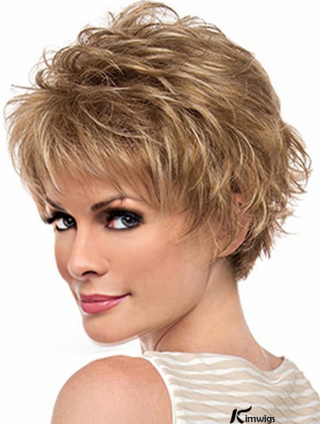 Amazing 6 inch Wavy Blonde Layered Short Wigs