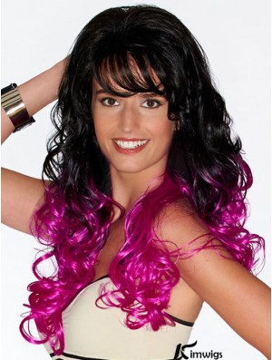 Curly Suitable 22 inch Ombre/2 Tone With Bangs Long Wigs