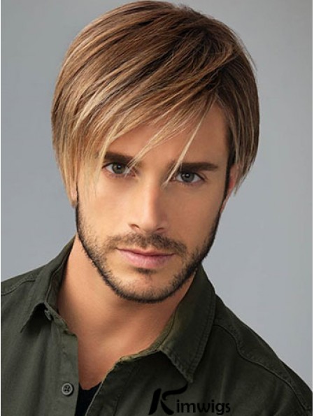 8 inch Brown Synthetic Capless Short With Bangs Wigs Monofilament