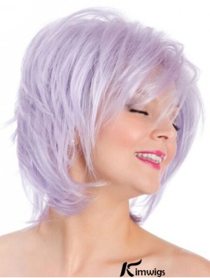 Capless Straight Lilac 8 inch Bobs Fashion Wig