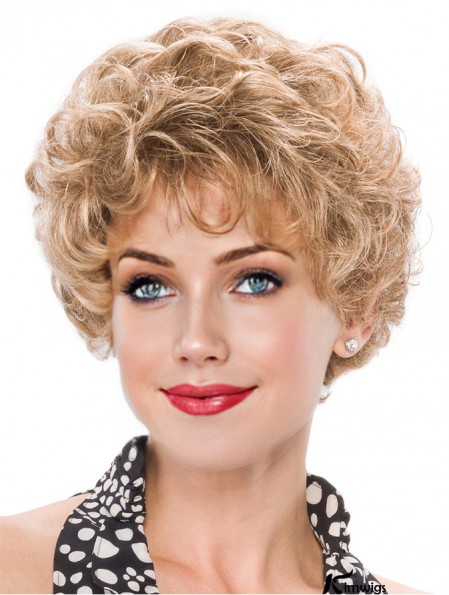 Pixie Blonde Short Capless Curly Classic Ladies Wig