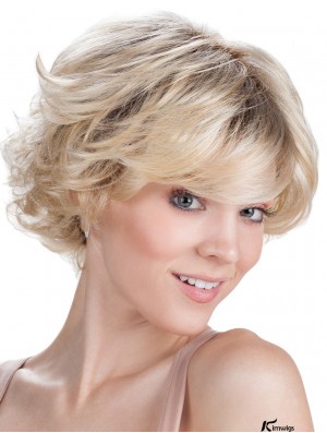 Classic Wavy Capless Blonde 9 inch Short Hair Wig