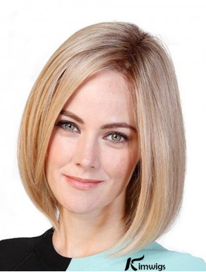 Straight Bobs Blonde 11 inch Monofilament Cancer Patient Wigs