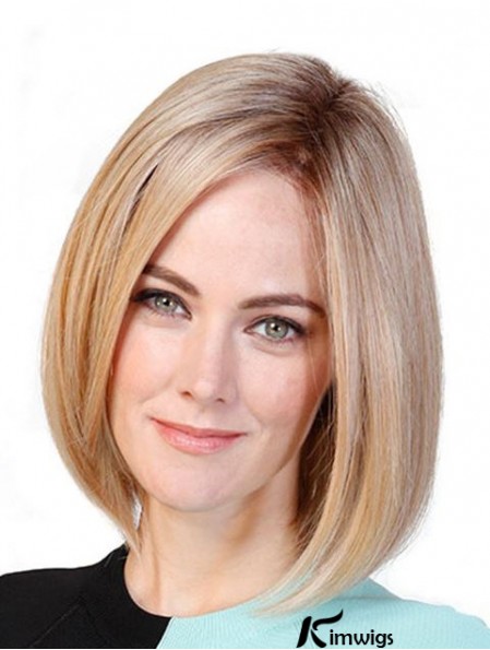 Straight Bobs Blonde 11 inch Monofilament Cancer Patient Wigs