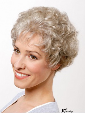 Synthetic Curly Grey 8 inch Short Capless Classic Cut Wig