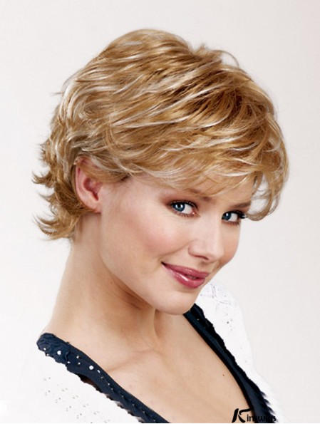 Wavy Layered Capless 8 inch Blonde Short Wholesale Synthetic Wigs