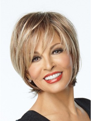 Lace Front Wigs For Sale With Bangs Short Length Blonde Color