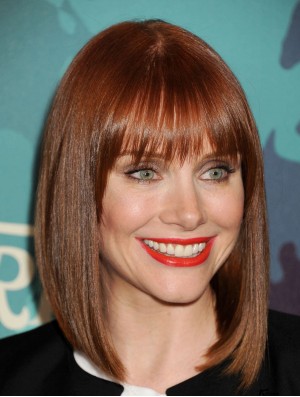 Auburn 12 inch Designed Shoulder Length Straight Bobs Lace Bryce Dallas Howard Wigs