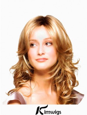 Wavy Layered Long Blonde Discount Lace Front Wigs