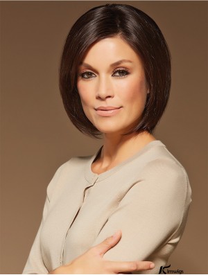 Bob Lace Front Wigs 100% Hand Tied Brown Color Chin Length