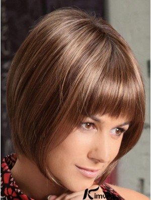 Lace Front Chin Length Straight Auburn Soft Bob Wigs