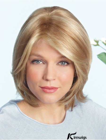 Layered Blonde Straight Shoulder Length 14 inch Ideal Medium Wigs