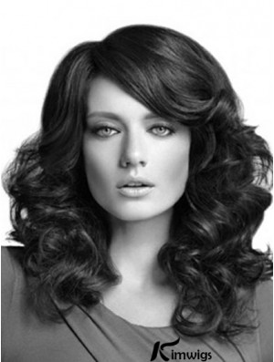 Curly Layered Long Black Cheapest Lace Front Wigs