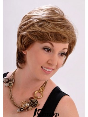 10 inch Stylish Straight With Bangs Brown Short Wigs