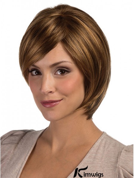 Lace Front Chin Length Straight Brown Perfect Bob Wigs