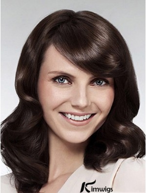 Wavy With Bangs Long Brown Popular Lace Front Wigs